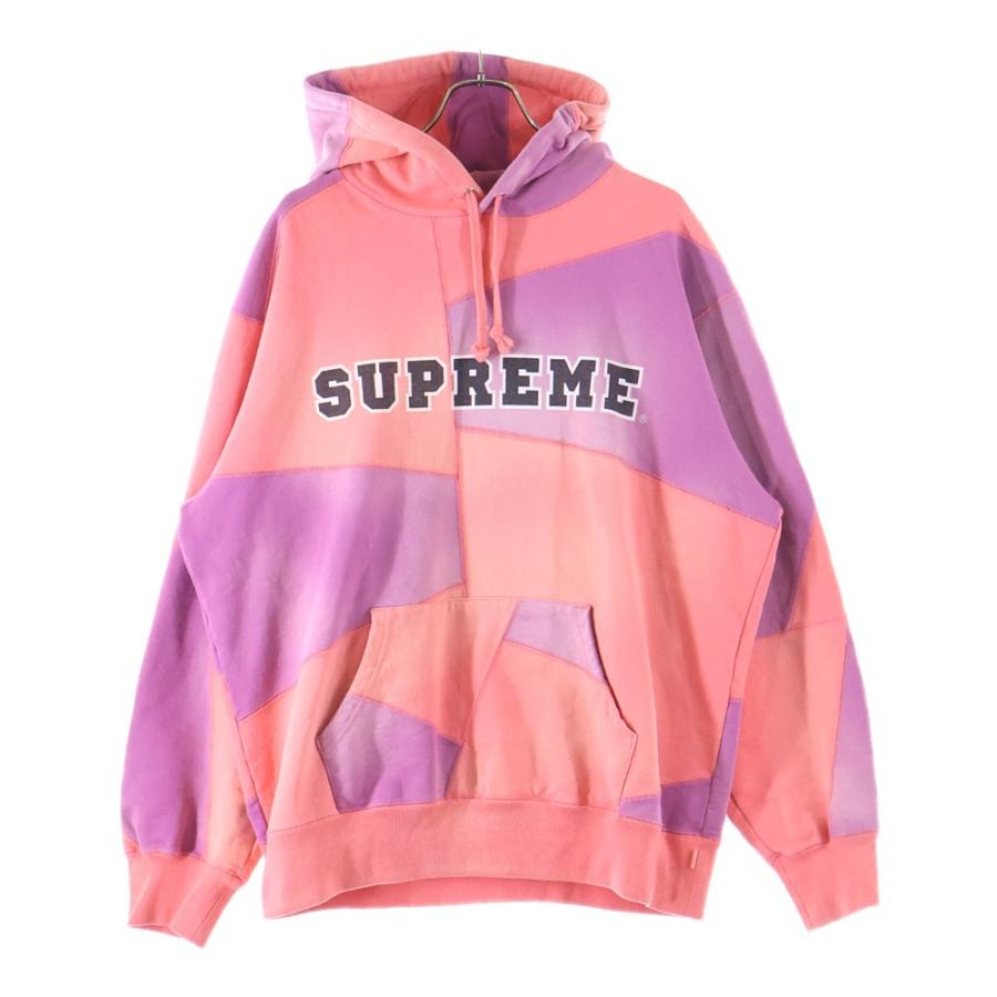 SUPREME パッチワークパーカー シュプリーム パッチワーク ジップアップ パーカー ブラック メンズ
