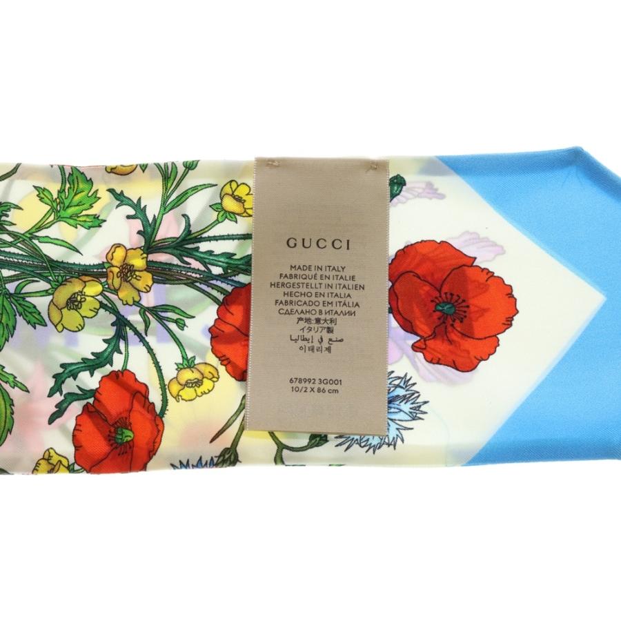 GUCCI　花柄　ネックボウ　シルクスカーフ　新品 GUCCI（グッチ） 100周年記念 フラワー 花柄 シルクツイル ネックボウ