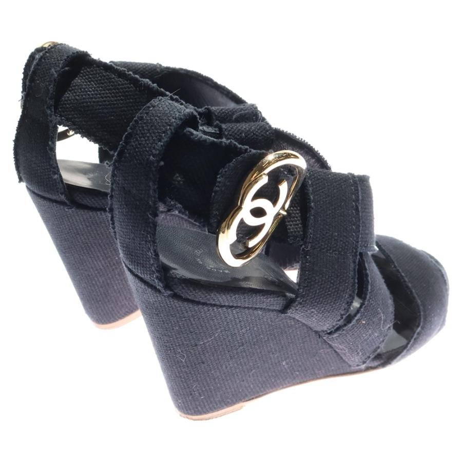 CHANELCCマーク ウェッジソール サンダル CHANEL CHANEL（シャネル） ハートココマーク ウェッジソール キャンバス