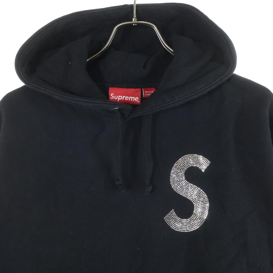 シュプリーム　supreme パーカー　スワロフスキー　ラメ　ブラック　M Supreme Hooded SWAROVSKI BLACK シュプリーム パーカー