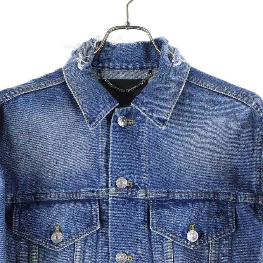 バレンシアガ バックロゴ刺繍　Gジャンブラック36 黄刺繍　デニム バレンシアガ バックロゴ刺繍 Gジャンブラック36 黄刺繍 デニム