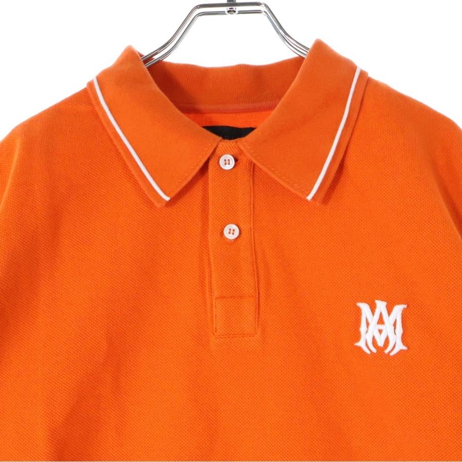 AMIRI（アミリ） ロゴ刺繍 鹿の子 半袖ポロシャツ オレンジ : BRING