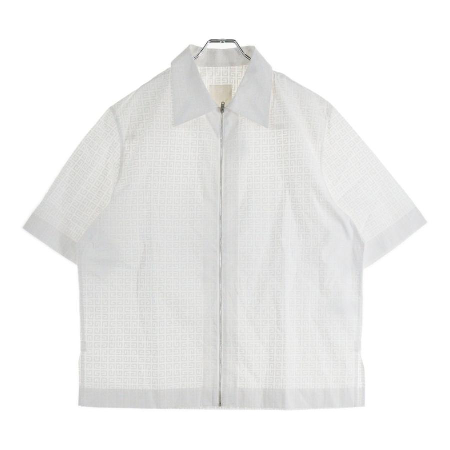 GIVENCHY（ジバンシィ） ジップアップ 総柄 半袖シャツ ホワイト