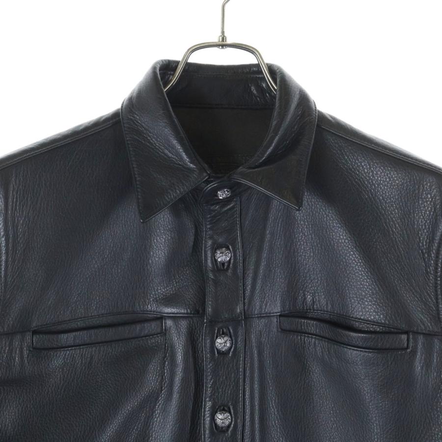 CHROME HEARTS（クロムハーツ） クロスボールボタン レザーシャツ