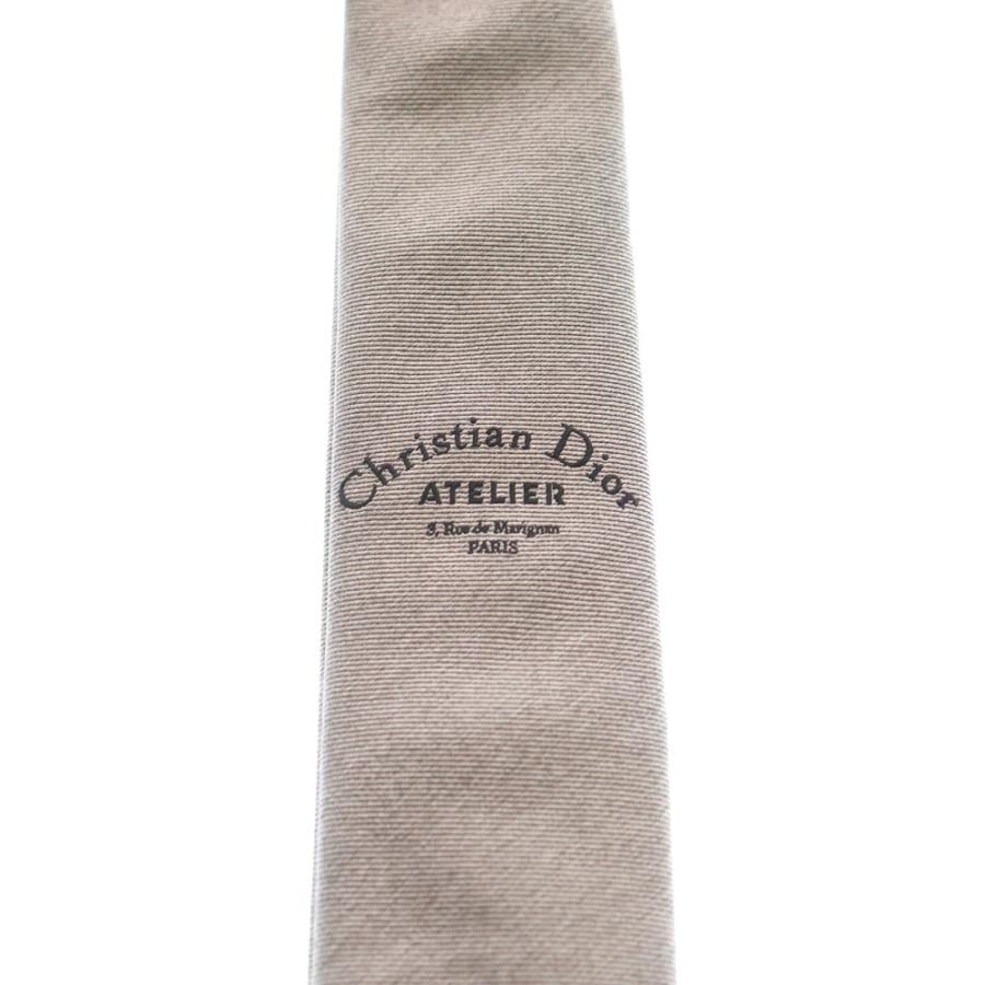 Dior HOMME ディオール オム Atelier ロゴ刺繍 シルク ネクタイ グレー