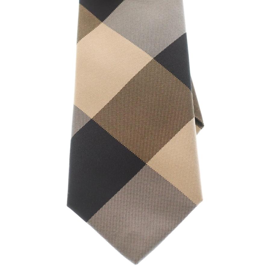 BURBERRY（バーバリー） チェック シルク ネクタイ ブラック/ブラウン