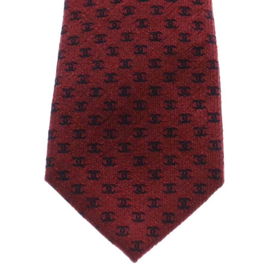 CHANEL（シャネル） ココマーク 総柄 ウール シルク ネクタイ レッド