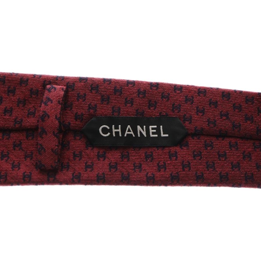 CHANEL（シャネル） ココマーク 総柄 ウール シルク ネクタイ レッド