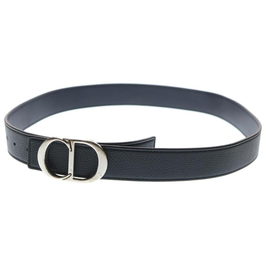 CD Dior レザーベルト ロゴバックル 黒 DIOR ディオール CDアイコン ロゴバックル レザーベルト ブラック