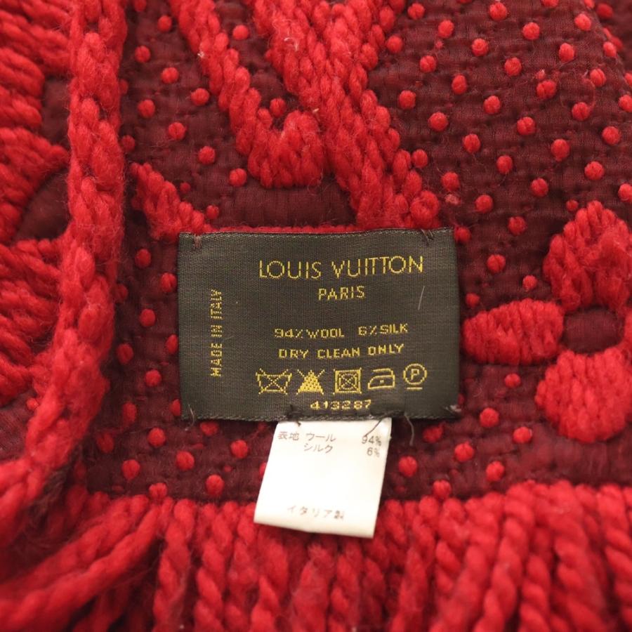 ルイヴィトン エシャルプ　ロゴマニア マフラー レッド ウール LOUIS VUITTON（ルイ・ヴィトン） エシャルプ ロゴマニア モノグラム