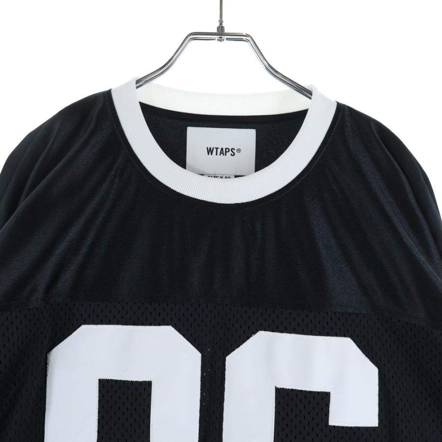 【ダブルタップス】メッシュ THRASHER 古着 L 黒 メッシュ タンクトップ ゲームシャツ 8SM2 黒×白 フットボール 半袖Tシャツ ゲームシャツ シャツ