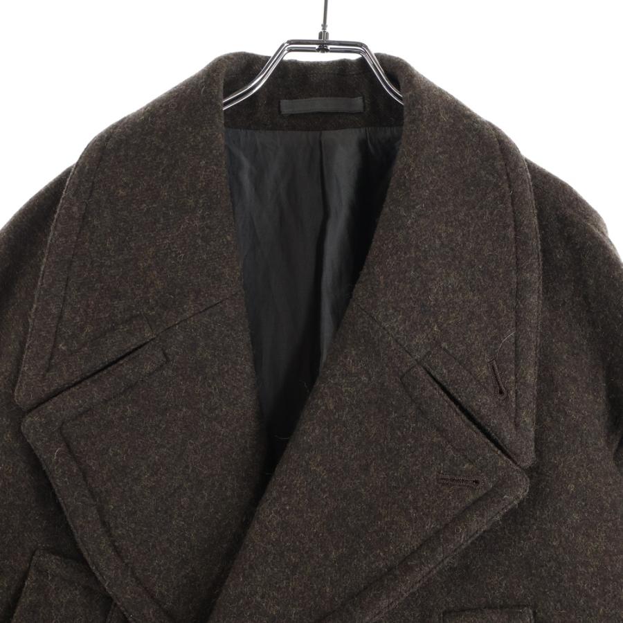 YOKE ヨーク WOOL ウール ブラウン ダブルブレスドオーバーコート YOKE ヨーク 22AW OVERSIZED DOUBLE BREASTE HALF COAT シェットランド