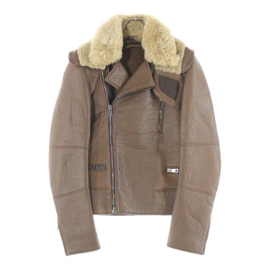 GUCCI（グッチ） ラムレザー ムートンダブルライダースジャケット
