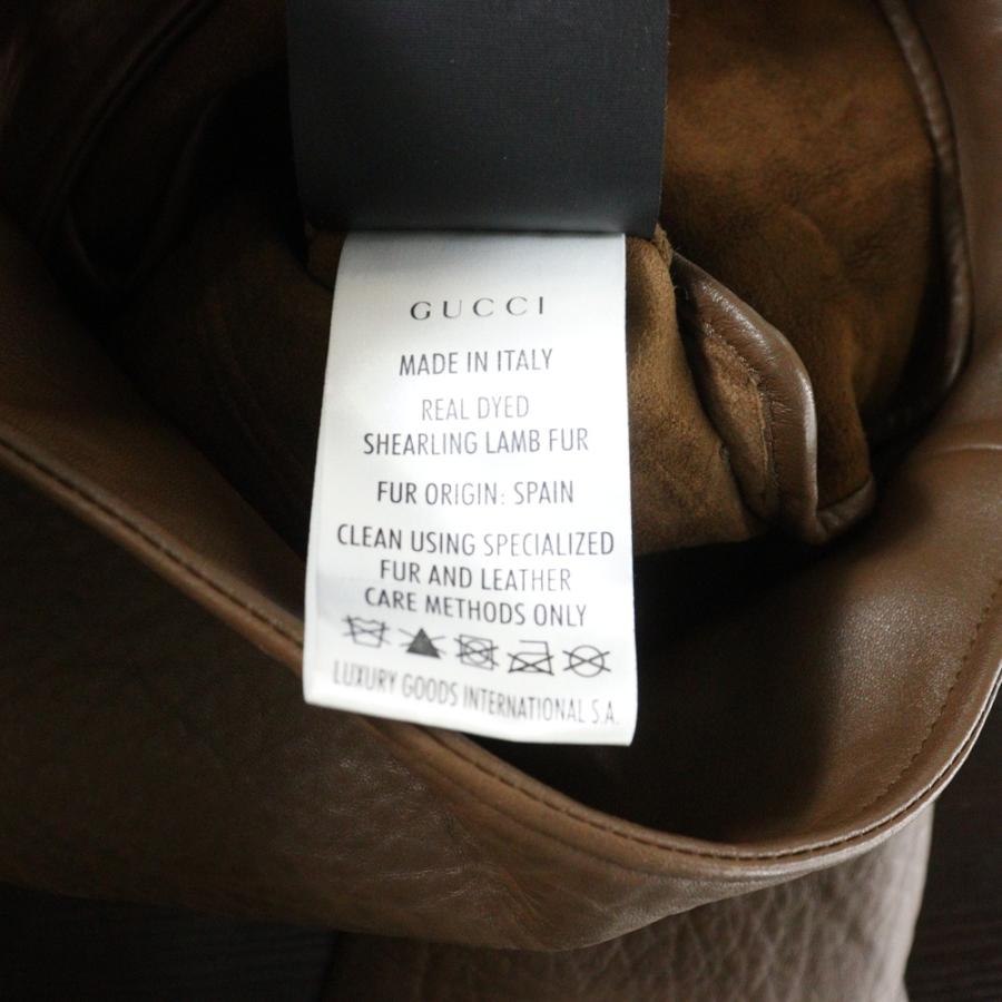 GUCCI（グッチ） ラムレザー ムートンダブルライダースジャケット