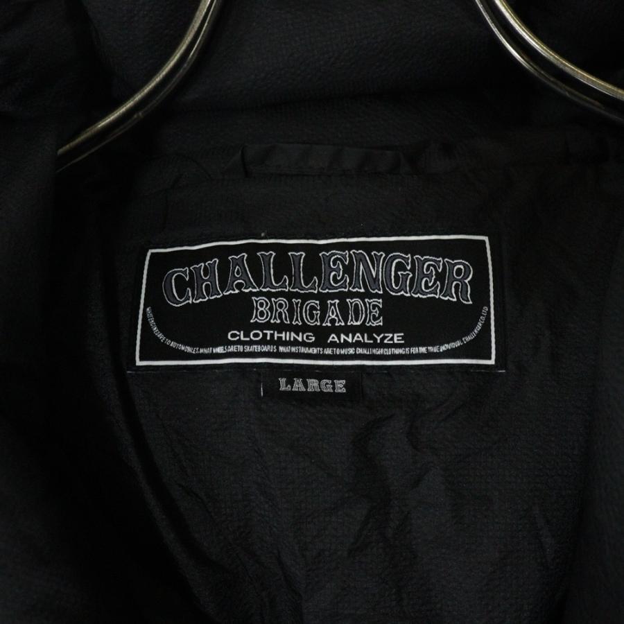美品　CHALLENGER チャレンジャー　刺繍ロゴ　中綿入ナイロンジャケット CHALLENGER（チャレンジャー） HOODED DOWN JACKET ロゴパッチ