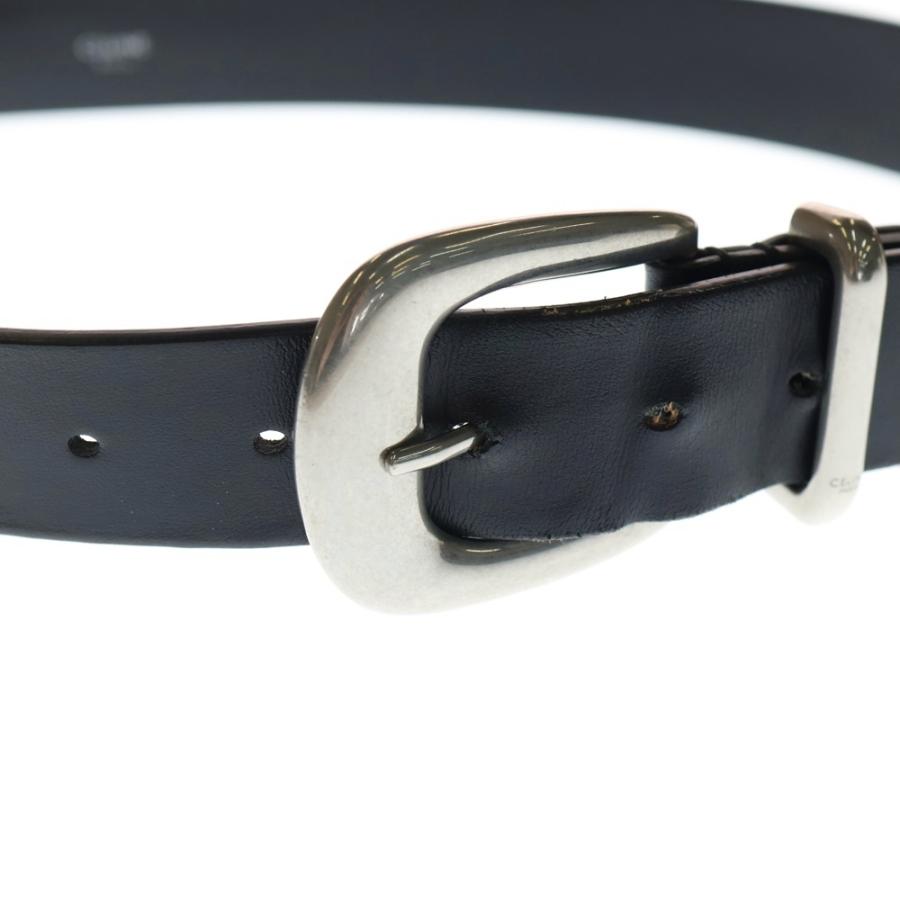CELINE セリーヌ ロゴプリント レザー ウエスタン ベルト ブラック S-NE-0212 CELINE（セリーヌ） ロゴプリント レザー ウエスタン ベルト ブラック