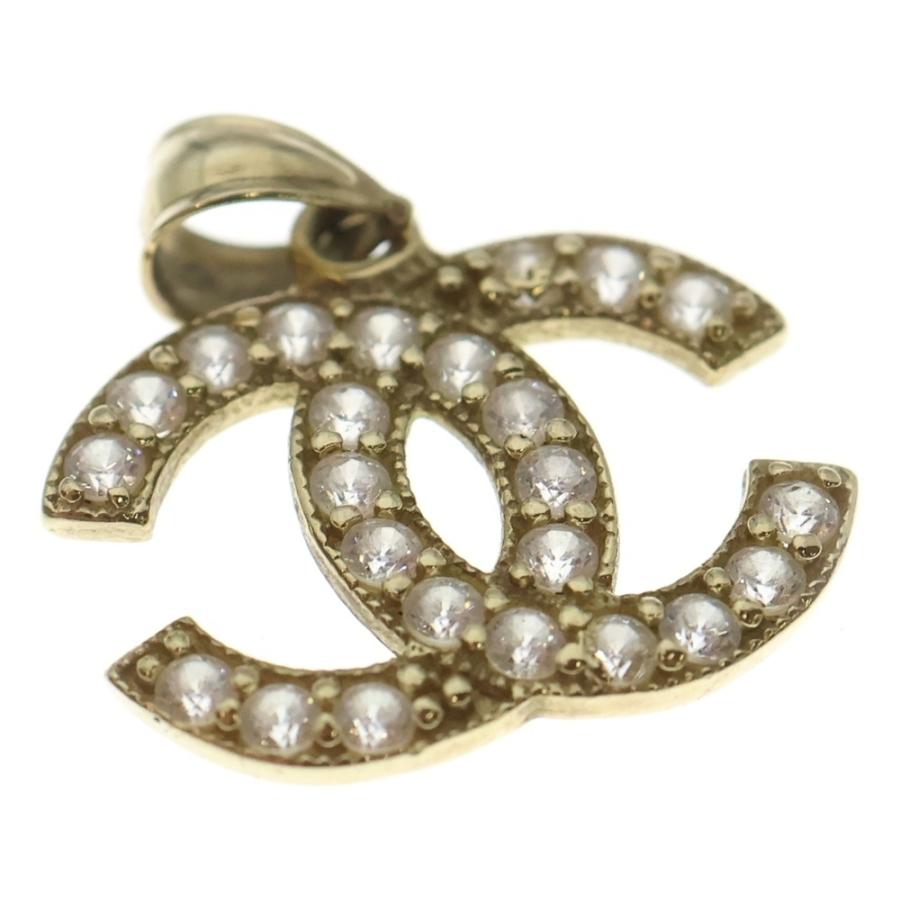 CHANEL（シャネル） K10YG ココマーク ラインストーン ペンダント