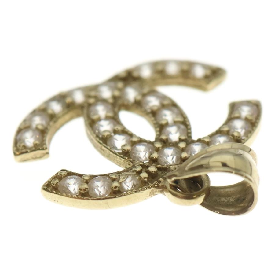 CHANEL（シャネル） K10YG ココマーク ラインストーン ペンダント