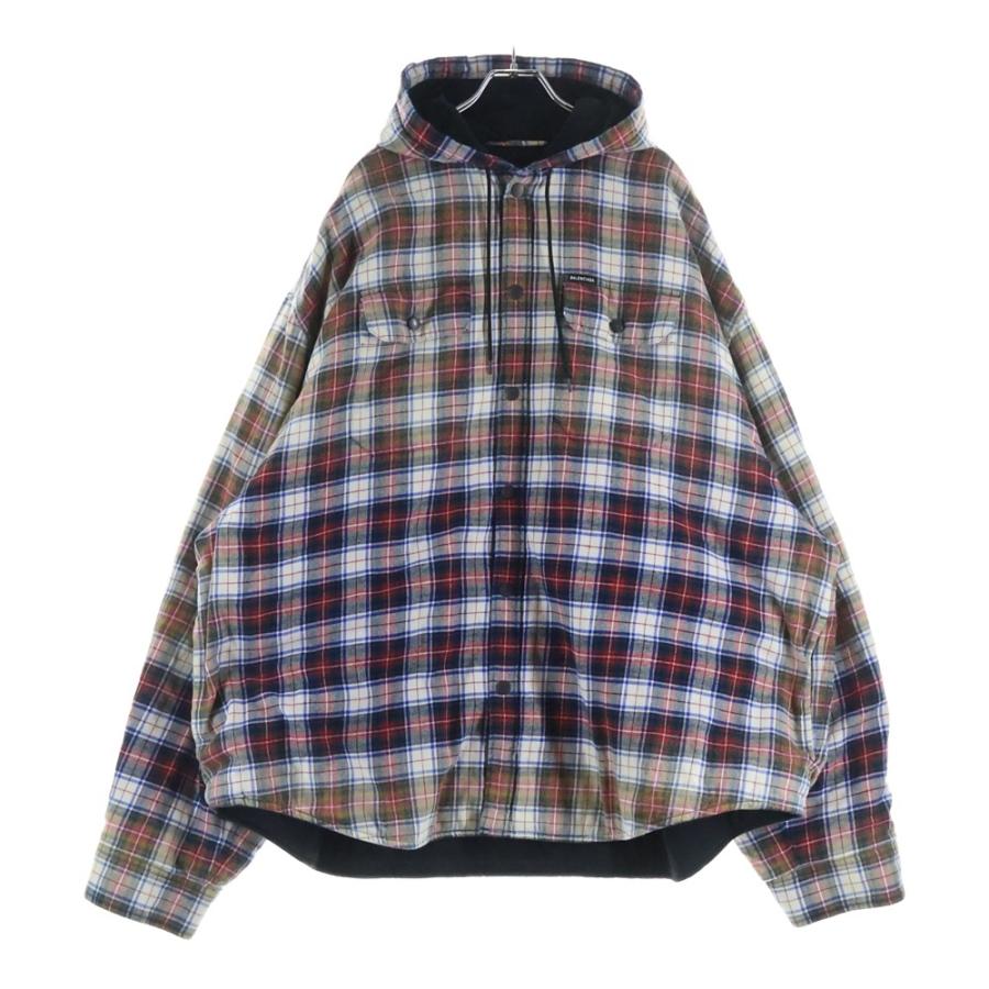 BALENCIAGA（バレンシアガ） 23SS BLEACHED PLAID HOODED SHIRT