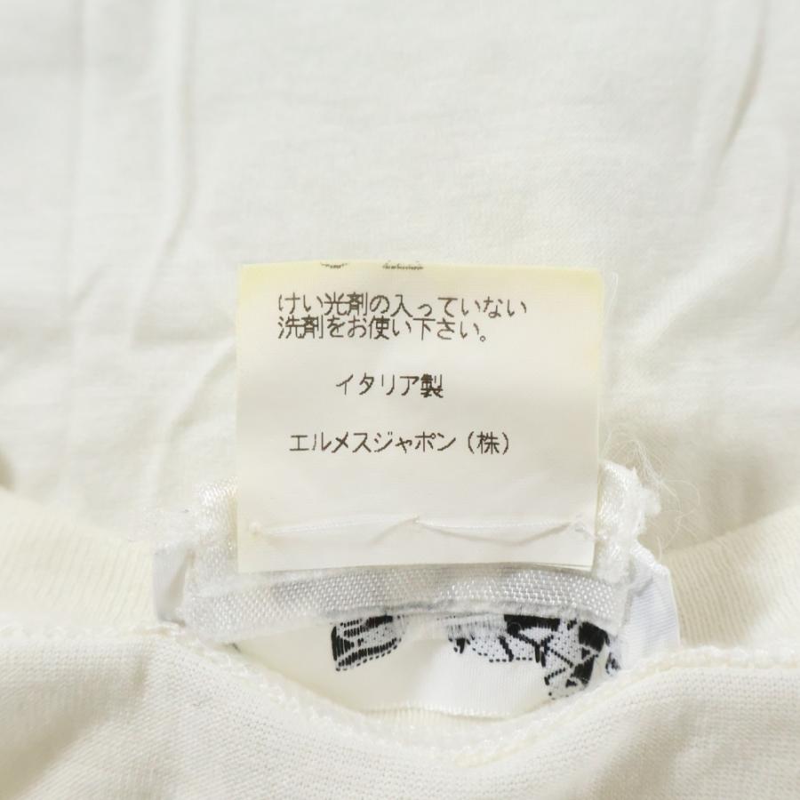 HERMES（エルメス） 刺繍 コットン 半袖Tシャツ ホワイト : BRING