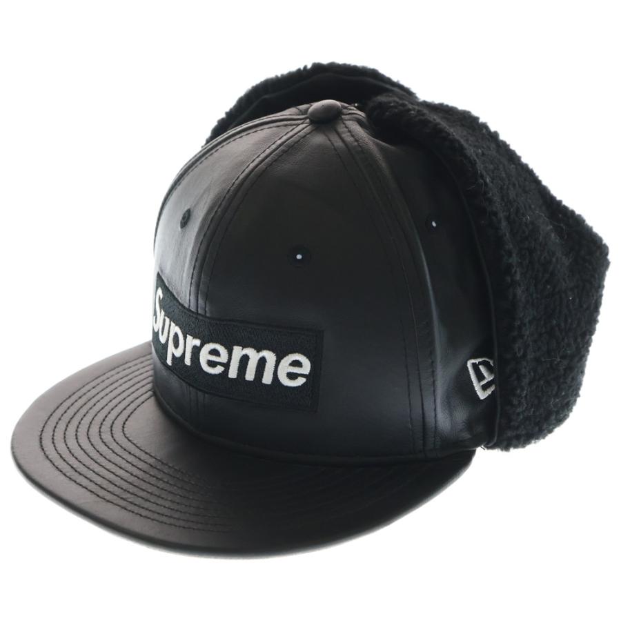 spureme フライト帽子 Supreme（シュプリーム） 22AW ×NEW ERA Leather Earflap Box Logo
