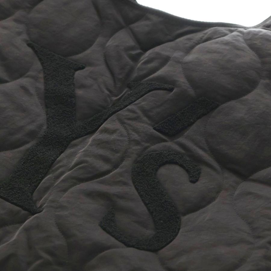 ワイズ 18AW NYLON TWILL QUILT LOGO EMBROIDERY BAG ロゴ ナイロンツイル キルティング トートバッグ ハンドバッグ ブラック YV-I01-690