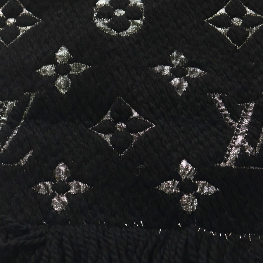 LOUIS VUITTON ルイヴィトン エシャルプ ロゴマニア シャイン モノグラム ウール マフラー ブラック/シルバー GM0196 M75833 LOUIS VUITTON（ルイ・ヴィトン） エシャルプ ロゴマニア シャイン