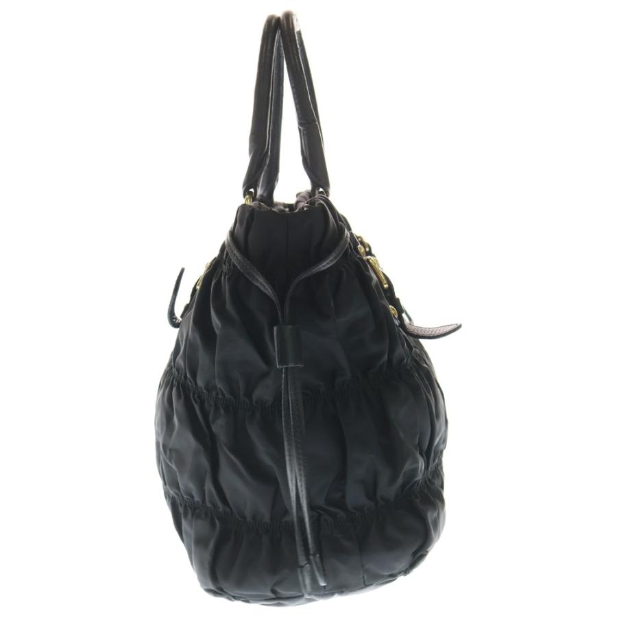 PRADA 2WAYナイロンバッグ 黒 ギャザー PRADA（プラダ） ギャザー 2Way ナイロン ハンド バッグ ブラック