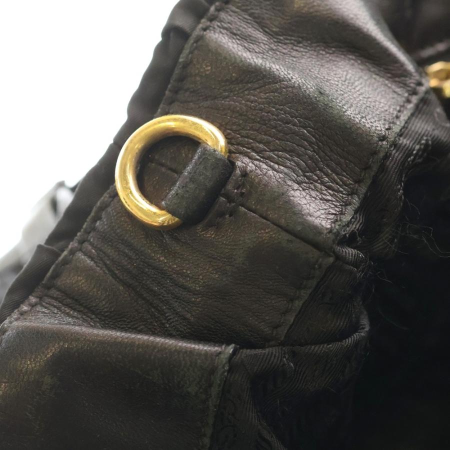 PRADA（プラダ） ギャザー 2Way ナイロン ハンド バッグ ブラック
