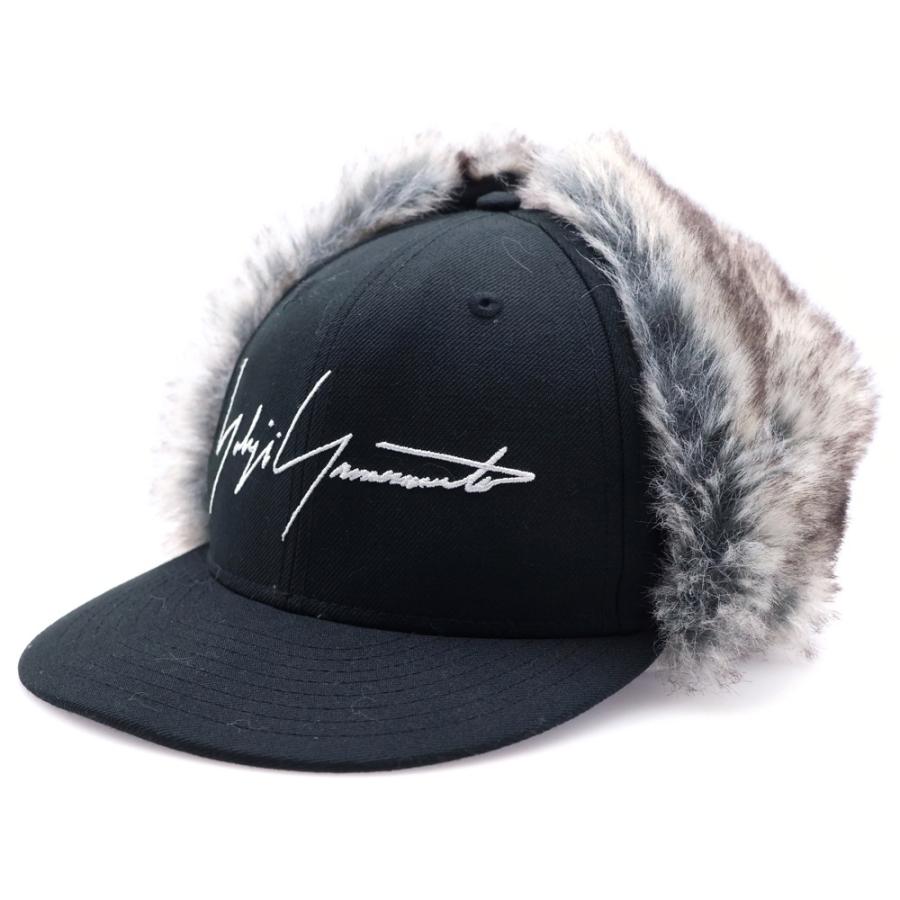 Yhoji Yamamoto フライトキャップ(L) Yohji Yamamoto（ヨウジヤマモト） シグネチャーロゴ フライト ベース