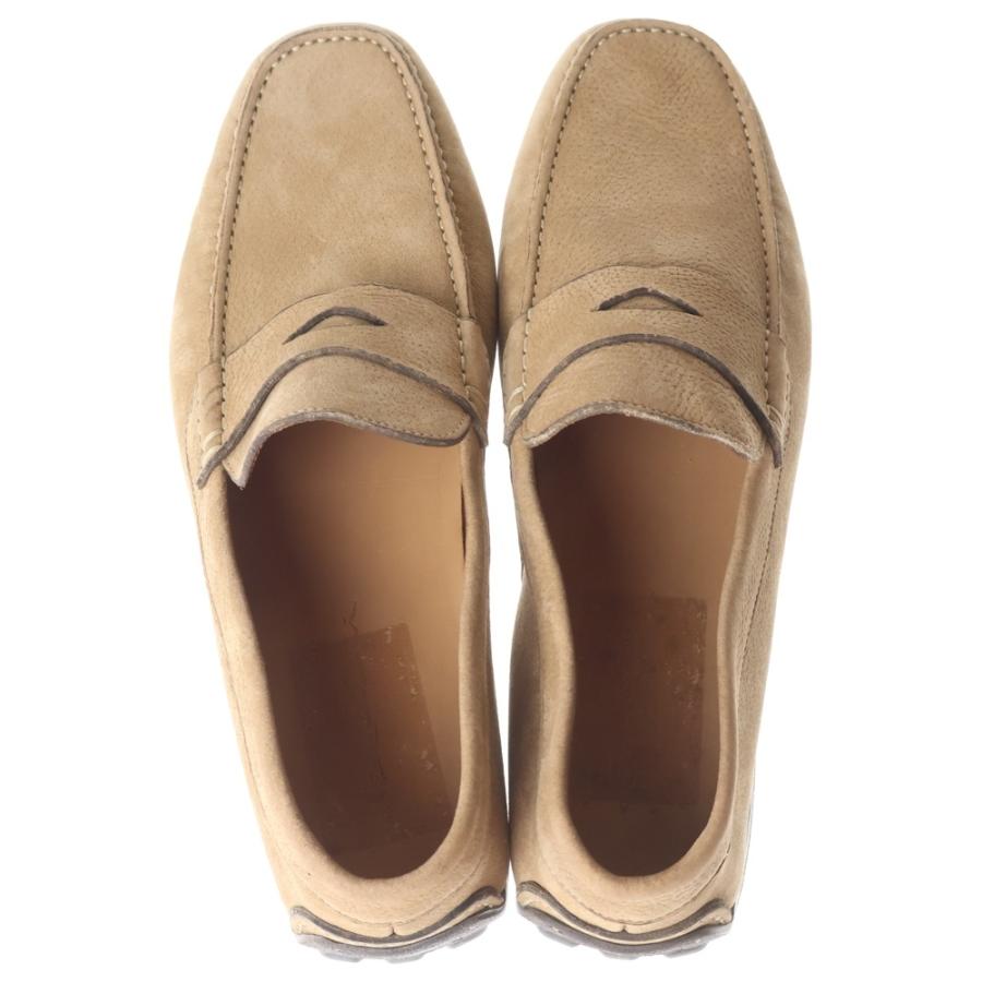 Santoni サントーニ レザー ローファー ドライビングシューズ ベージュ_3