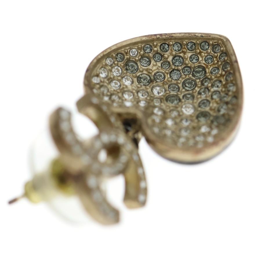 CHANEL（シャネル） ラインストーン CC ココマーク ハート ピアス 2個