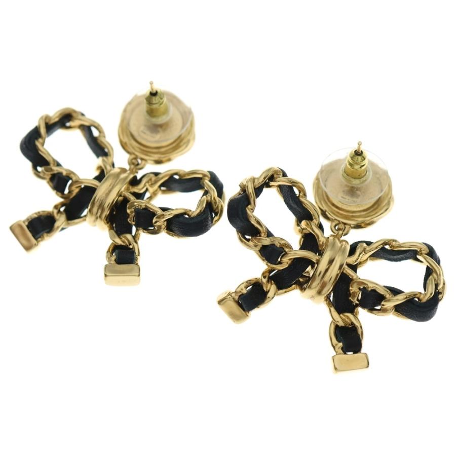 CHANEL（シャネル） ココマーク リボン ピアス 2個セット ブラック