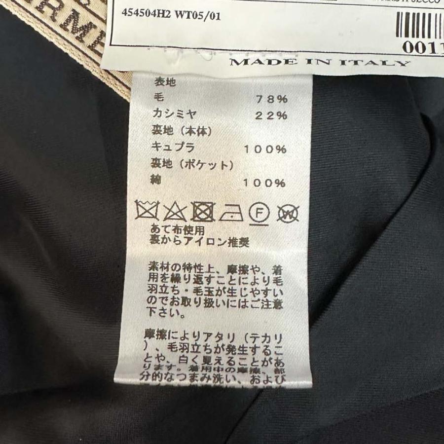 美品 エルメス テーラードジャケット カシミヤ 2B ストライプ 馬車タグ HERMES（エルメス） カシミヤ混 ウール 2B テーラードジャケット