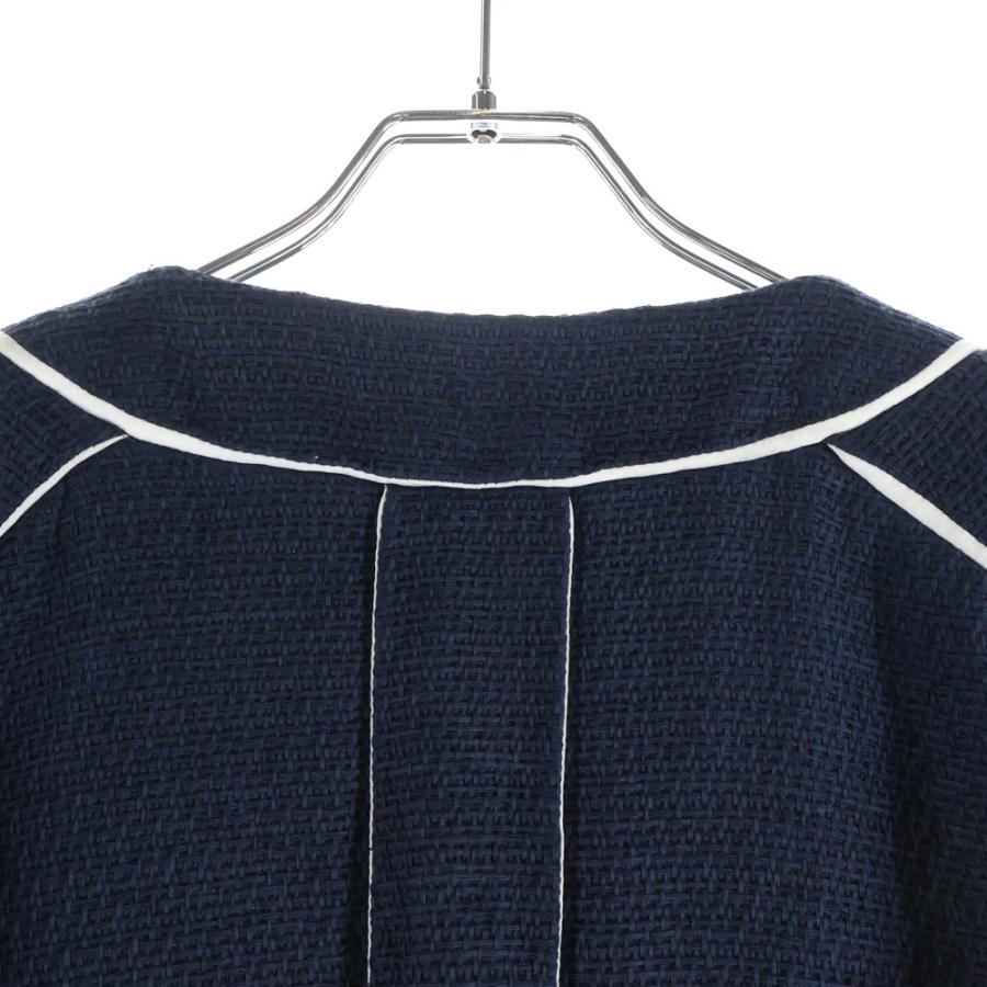 CHANEL（シャネル） ノーカラー コットン ツイード ジャケット