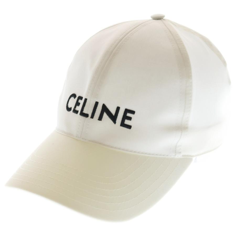 CELINE刺繍 ホワイト ベースボールキャップ ng 未使用］ CELINE ロゴ刺繍 ベースボールキャップ｜Yahoo!フリマ（旧