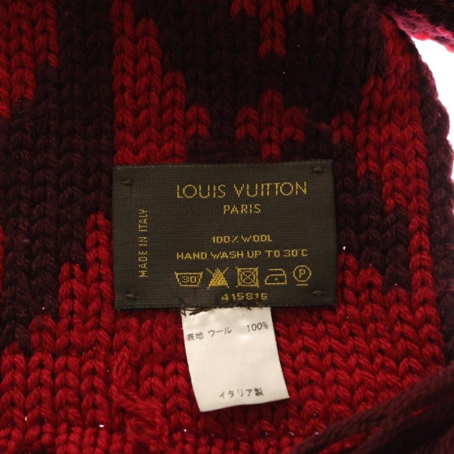 LOUIS VUITTON ルイヴィトン エシャルプ グランフロア ウールフリンジマフラー M72430 レッド LOUIS VUITTON（ルイ・ヴィトン） エシャルプ グランフロア モノグラム
