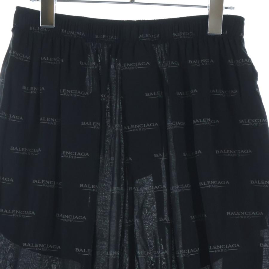 BALENCIAGA（バレンシアガ） 25SS ロゴ総柄 イージーパンツ ブラック