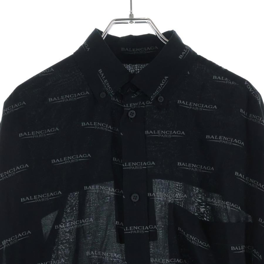 BALENCIAGA（バレンシアガ） 25SS ロゴプリント 総柄 長袖シャツ