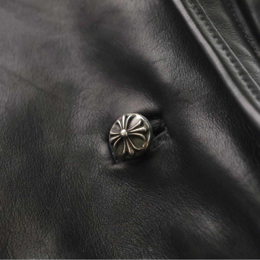 CHROME HEARTS 正規品 レザージャケット クロスボールボタン 本革 CHROME HEARTS（クロムハーツ） クロスボール ボタン 2WAY レザー