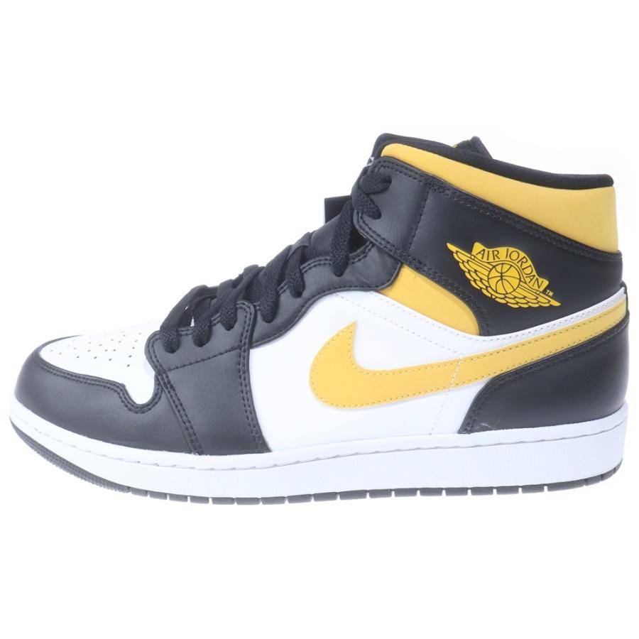 NIKE ナイキ AIR JORDAN 1 MID エアジョーダン1 ミッドカットスニーカー ホワイト/ブラック/イエロー US13/31cm 554724-177 NIKE（ナイキ） AIR JORDAN 1 MID エアジョーダン1 ミッドカット