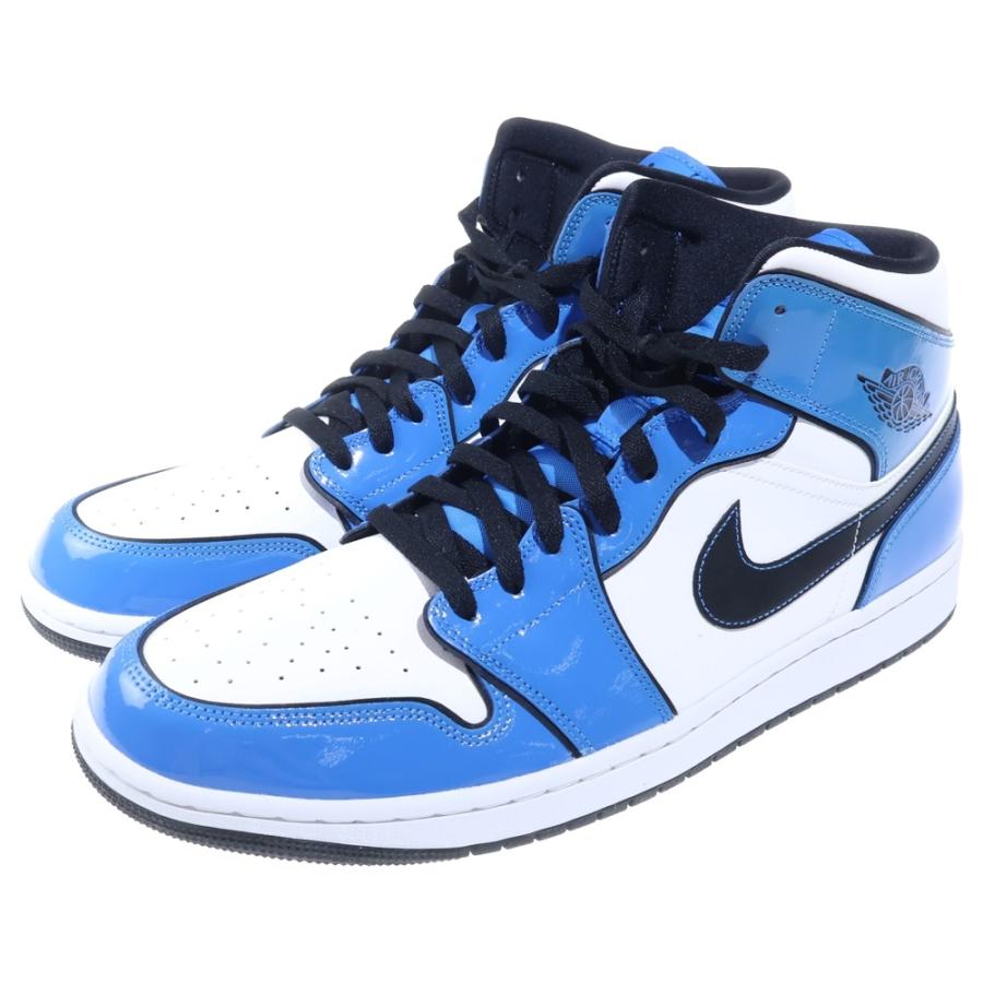 ナイキ エアジョーダン1 mid スニーカー 28cm シグナルブルー NIKE（ナイキ） AIR JORDAN 1 MID SE SIGNAL BLUE エアジョーダン1
