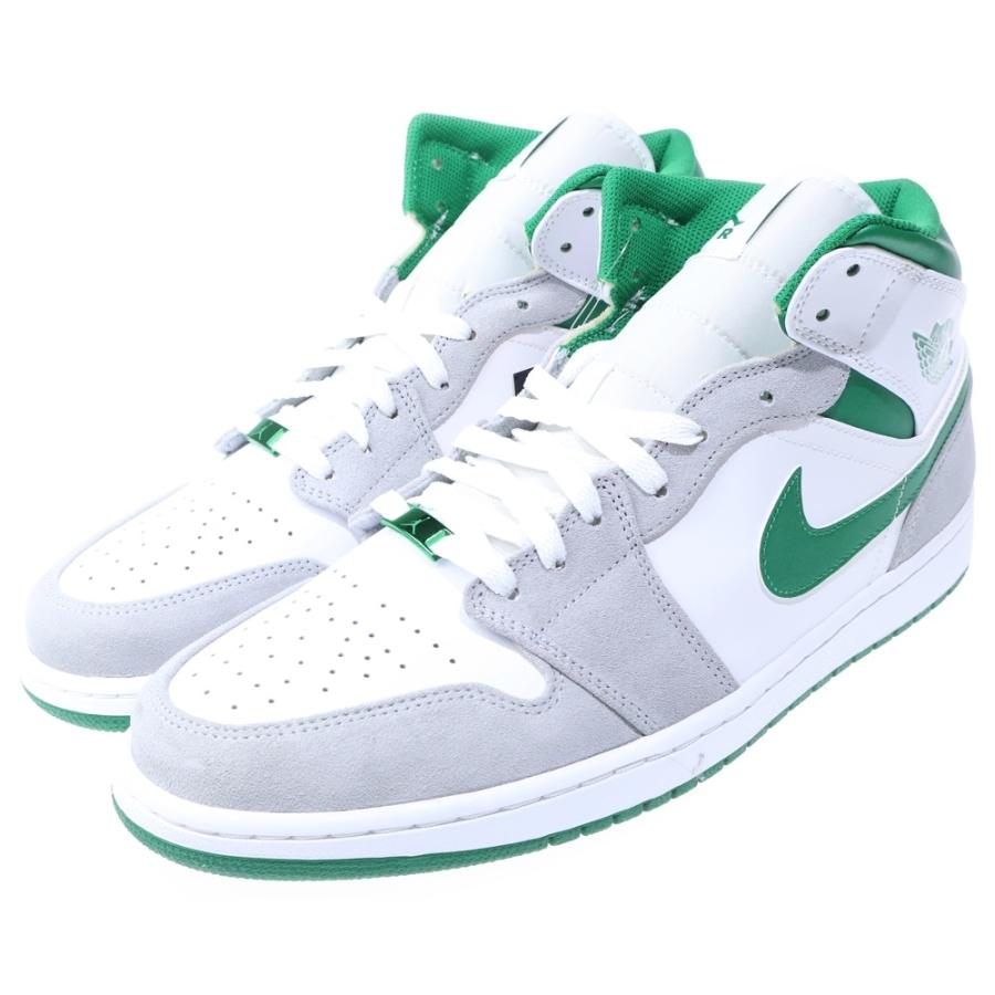 NIKE Air Jordan ミッドカットシューズ ホワイト/グリーン NIKE（ナイキ） AIR JORDAN 1 MID エアジョーダン1 ミッドカット