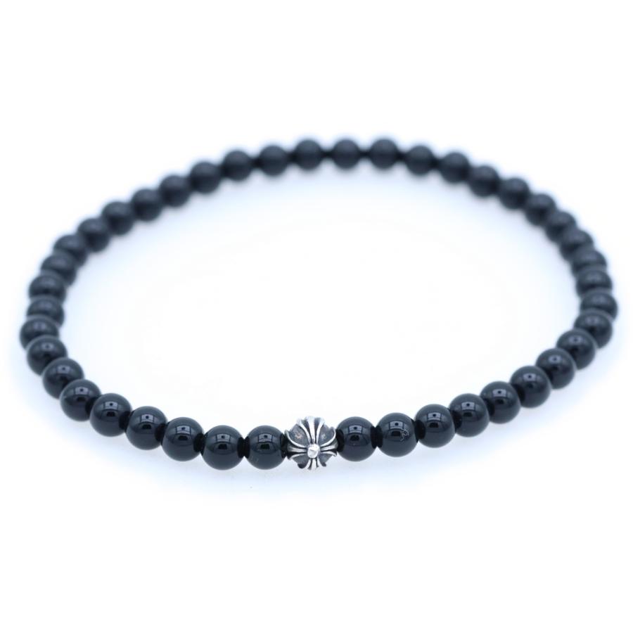 CHROME HEARTS クロムハーツ 4mm BEAD 4mmビーズブレス ブレスレット ブラック/シルバー CHROME HEARTS（クロムハーツ） 4mm BEAD 4mm ビーズ ブレスレット