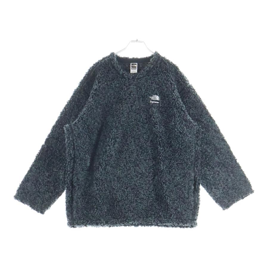 SUPREME シュプリーム 23SS×THE NORTH FACE High Pile Fleece Pullover ザノースフェイス フリースロゴ刺繍 クルーネック トレーナー チャコールグレー NT02307I Supreme（シュプリーム） 23SS High Pile Fleece Pullover ハイパイル