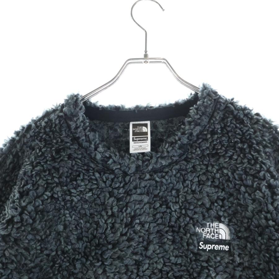 SUPREME シュプリーム 23SS High Pile Fleece Pullover ハイパイル ボア クルーネック スウェットトレーナー フリース ブラック NT02307I Supreme（シュプリーム） 23SS High Pile Fleece Pullover ハイパイル