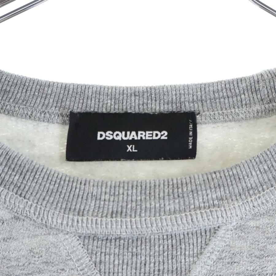 DSQUARED2 ディースクエアード 18AW フロントロゴ クルーネック 長袖スウェットトレーナー カットソー グレー S71GU0244 S25148 DSQUARED2（ディースクエアード） 18AW フロントロゴ クルーネック