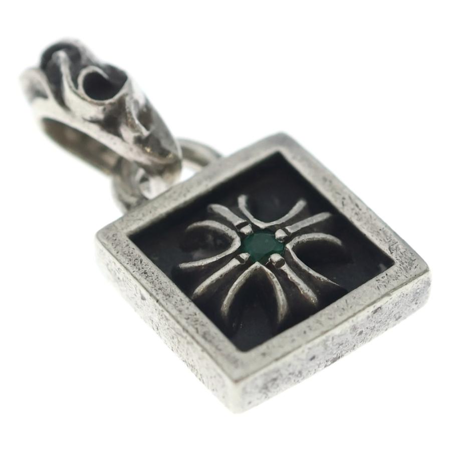 クロムハーツ　フレームドチャームwithエメラルド CHROME HEARTS（クロムハーツ） FRAMED CH PLUS EMERALD フレームドCH