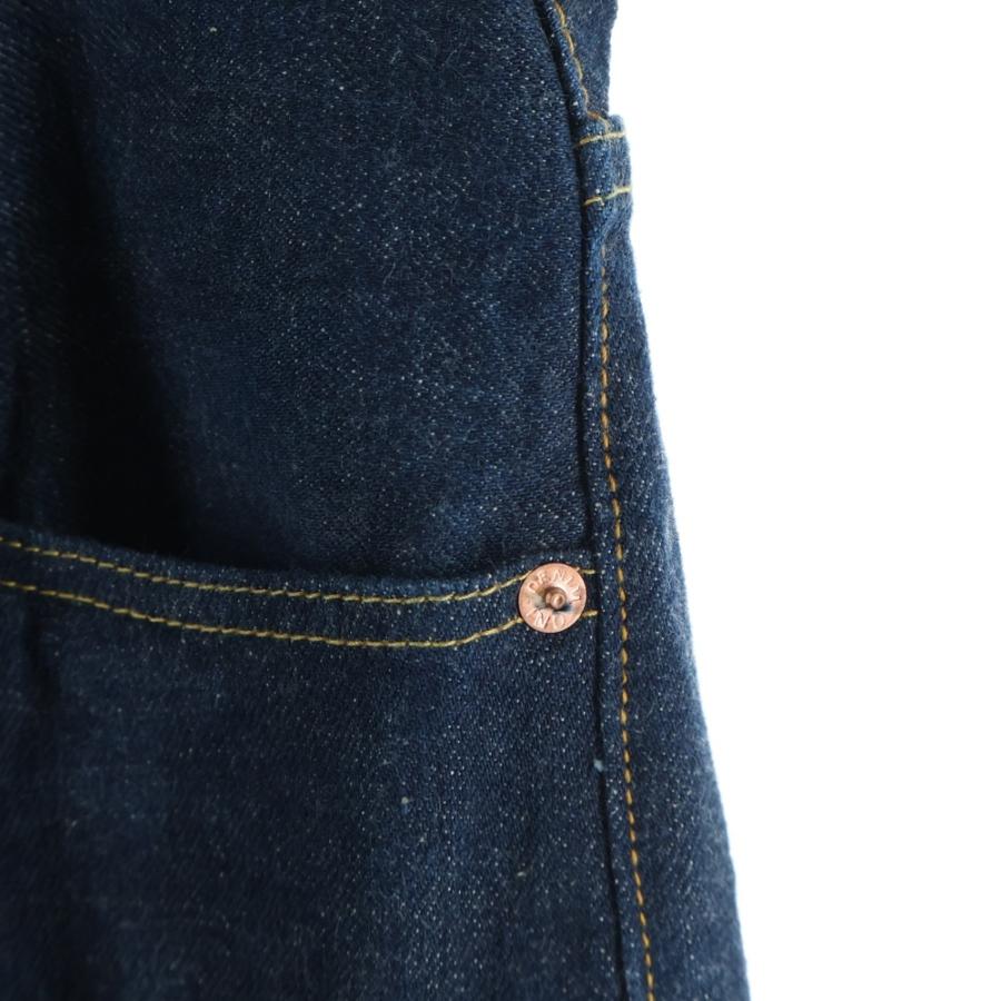 NO BRAND ノーブランド 鬼デニム オニデニム 天然藍 カセ染め ワイドセルビッチデニムパンツ ジーンズ インディゴ_5