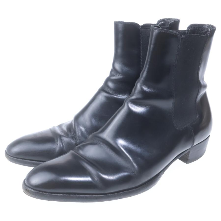 Saint Laurent ブラックレザー サイドゴアブーツ 【公式通販】